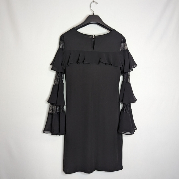 WHBM Black Bell Sleeve Lace Dress - Picture 5 of 16